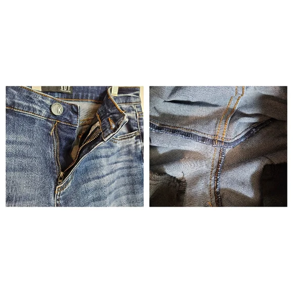 Kut From The Cloth Catherine Boyfriend Jeans Dark Wash Light Distressed Size 8 - Picture 12 of 15